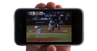 Screenshot taken from the new iPhone 3GS ad - showcasing MLB.com At Bat 2009