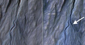 Newly-Formed Gully Channel Detected on Mars