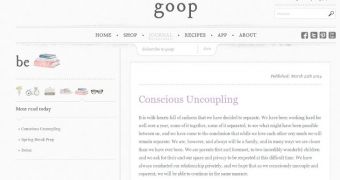 Gwyneth Paltrow's Goop website goes down for the count as she posts the news of her split