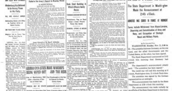 New York Times on 11 November 1918