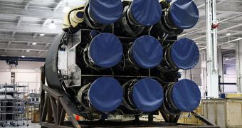 This is the tail section of the Falcon 9 delivery system, which is developed by SpaceX