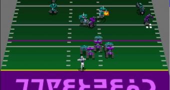 A gameplay screenshot of Cyberball 2072