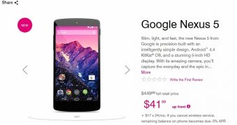 Nexus 5 now available at T-Mobile