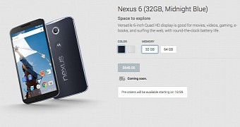 Nexus 6 Confirmed for Pre-Order on October 29 for $649 (€505)