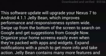 Google Nexus 7 update (screenshot)