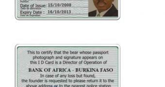 Mr Ali Buba's ID card