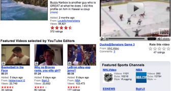 YouTube's sports category