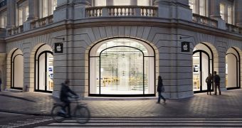 The Apple Retail Store in Amsterdam, Netherlands