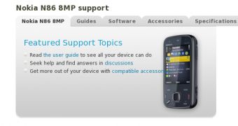 Nokia N86 8MP support pages are now live