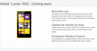 Nokia Lumia 1020 coming soon at TELUS