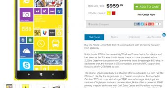 Nokia Lumia 1520 now listed at MobiCity in Australia