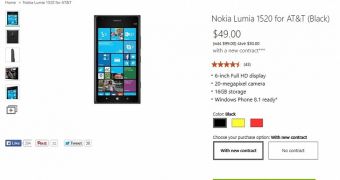 Nokia Lumia 1520 at Microsoft Store
