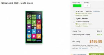 Green Nokia Lumia 1520 arrives at AT&T