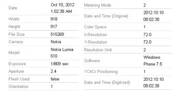 Nokia Lumia 510 sample photo (EXIF data)