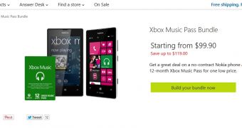 Lumia 520/521 with Xbox Music Pass at only $99.9 (€74) via Microsoft