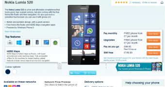 Nokia Lumia 520 Available in the UK at the Carphone Warehouse