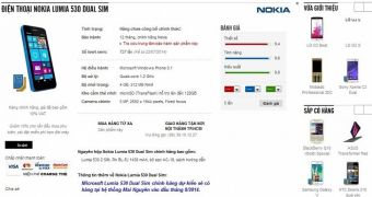 Nokia Lumia 530 Emerges at Online Retailer in Vietnam