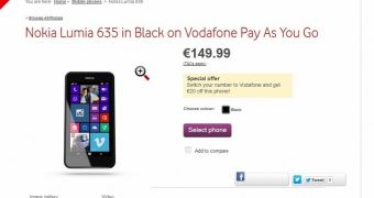Nokia Lumia 635 at Vodafone Ireland