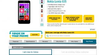 Nokia Lumia 635 at Optus