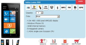 Nokia Lumia 900 landing page
