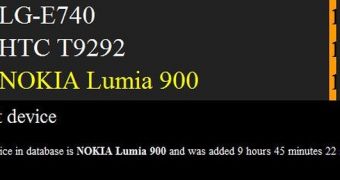 Nokia Lumia 900 Spotted Again, This Time Shows Up on WPBench