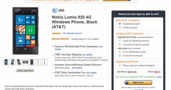 Lumia 920 at Amazon Wireless