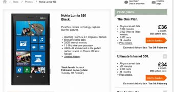 Nokia Lumia 920 at Three UK