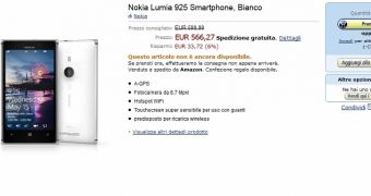Nokia Lumia 925 at Amazon Italy