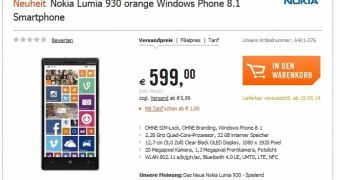 Nokia Lumia 930 on pre-order in Germany