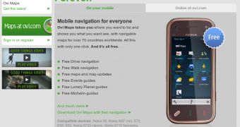 Nokia announces Ovi Maps free for its handset users