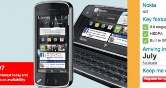 Nokia N97 listed on Vodafone's site