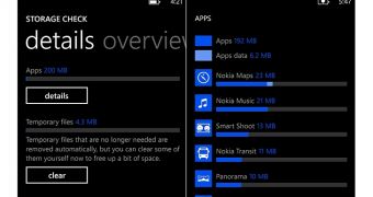 Nokia's storage check app for Windows Phone