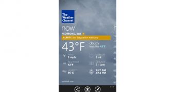 The Weather Channel for Windows Phone (screenshot)