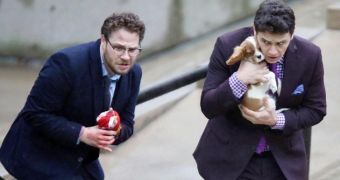 Seth Rogen, James Franco and absolutely adorable puppy are on a mission to kill Kim Jong-un in new comedy