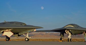 These are the first two X-47B prototypes created by Northrop Grumman for the US Navy
