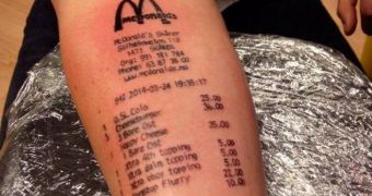 McDonald's receipt inked on teenager's right arm