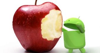 Android eating at apple