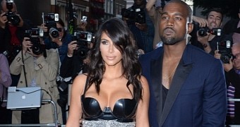Kim Kardashian and Kanye West at the GQ Awards, where she received the Woman of the Year title