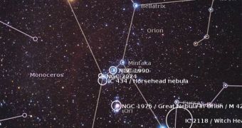 Image of the Orion after Astronomy.net service image processing