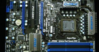 MSI motherboard pictured, supports USB 3.0 and SATA 6Gbps