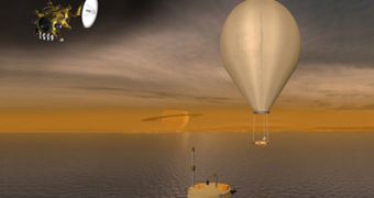 Artist's rendering of the components to fly on the next Titan Saturn System Mission