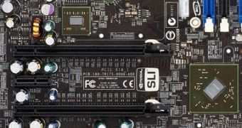 Part of the Nvidia 780i reference board, without coolers