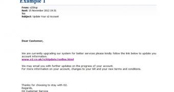 O2 provides customers with phishing email examples