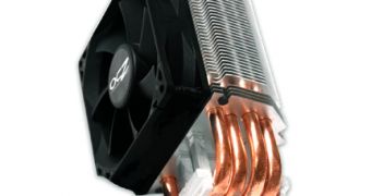 The OCZ Gladiator CPU cooler fits in tight spaces