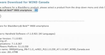 BlackBerry OS 7.1 update for WIND Mobile Bold 9900