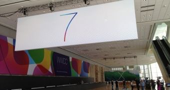 WWDC banners hung around Moscone West