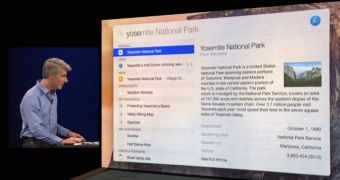 Apple's Craig Federigi demoing Spotlight in OS X Yosemite