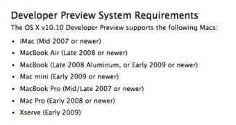 OS X v10.10 Developer Preview requirements
