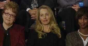 Laurene Powell Jobs watching the 2012 State of the Union address