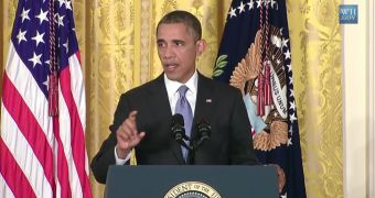 Barack Obama talking about NSA spying